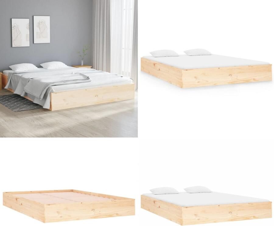 VidaXL Bedframe massief hout 120x190 cm Bedframe Bedframes Bed Bedbodem
