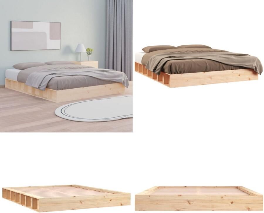 VidaXL Bedframe massief hout 180x200 cm Bedframe Bedframes Bed Bedbodem