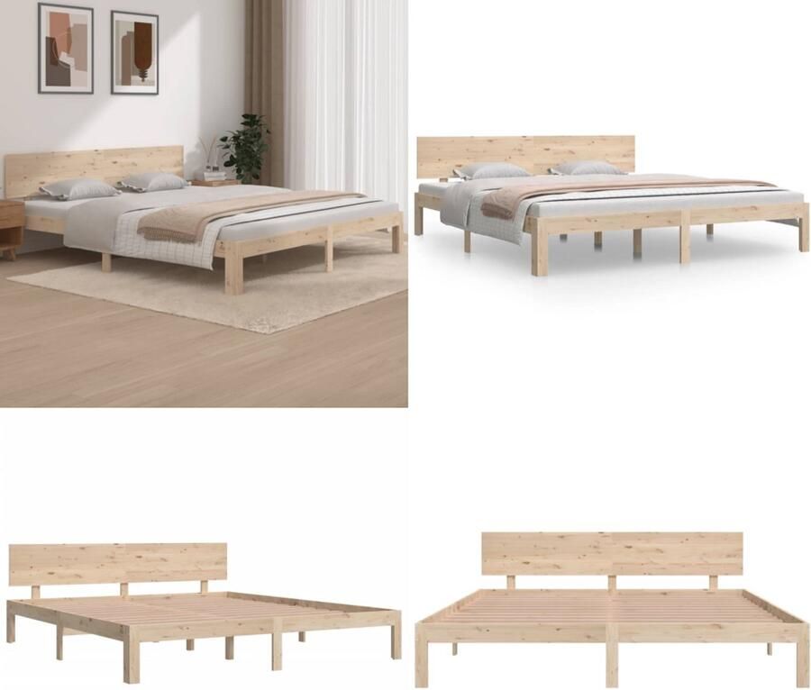 VidaXL Bedframe massief hout 180x200 cm Bedframe Bedframes Bed Bedbodem