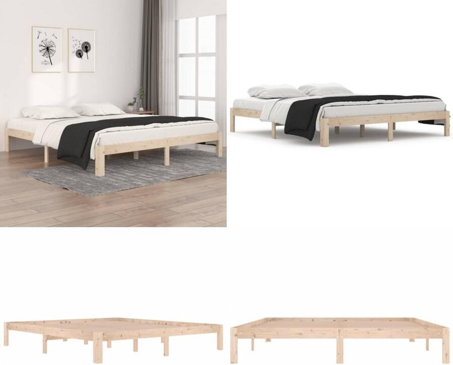 VidaXL Bedframe massief hout 180x200 cm Bedframe Bedframes Bed Bedbodem