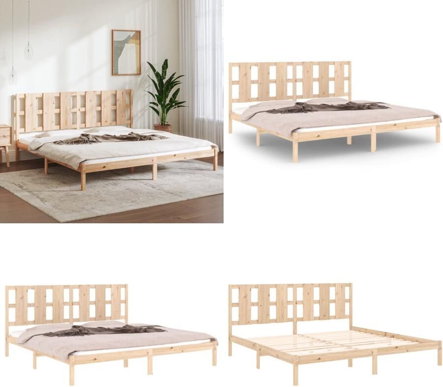 VidaXL Bedframe massief hout 180x200 cm Bedframe Bedframes Bed Bedbodem
