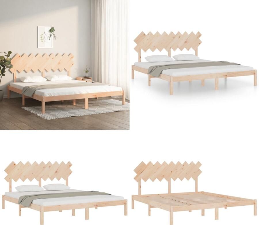 VidaXL Bedframe massief hout 180x200 cm Bedframe Bedframes Bed Bedbodem