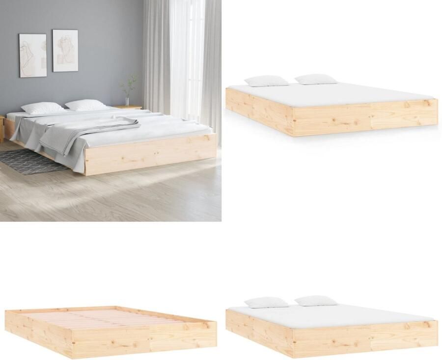 VidaXL Bedframe massief hout 180x200 cm Bedframe Bedframes Bed Bedbodem - Foto 3