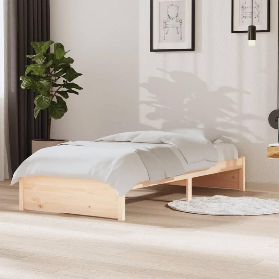 VidaXL Bedframe Massief Hout 90x190 cm Houten Bedframe Enkelbed Massief Grenenhout Rustic Style Modern Bedroom Furniture Compact Bed Stapelbare Bedden - Foto 2