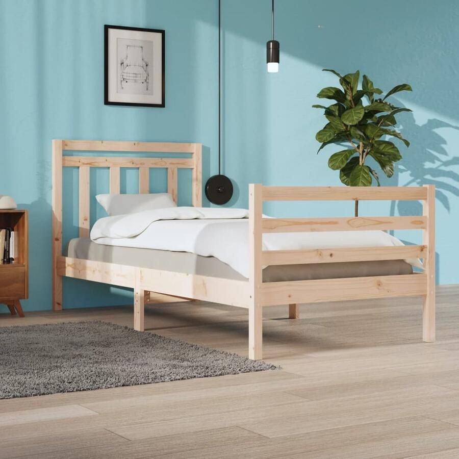 VidaXL Bedframe Massief Hout 90x200 cm Bed Frame Houten Bed Classic Bed Pine Wood Bed Tweepersoonsbed King Size Bed Bedroom Furniture - Foto 2