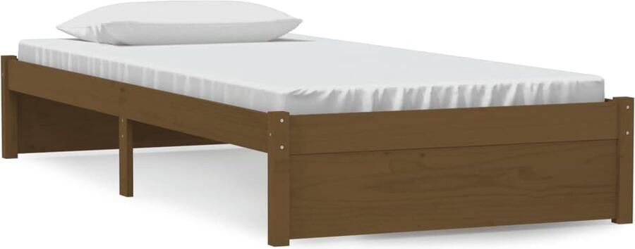 VidaXL Bedframe Massief hout Honingbruin 90x190 cm Houten Bedframe Modern Bed Eenpersoonsbed Massief Grenenhout Bedframe Kopen Bed Online Bestellen Kamerdecoratie - Foto 2