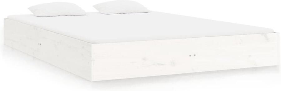 VidaXL Bedframe Massief Hout Wit 180x200 cm Massief Houten Bedframe Wit Bedframe 180x200 King Size Bedframe Stabiele Bedframe Houten Bed Minimalistisch Bedframe - Foto 2