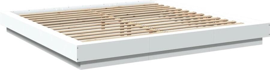 VidaXL -Bedframe-met-LED-verlichting-bewerkt-hout-wit-180x200-cm - Foto 2