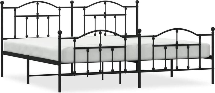 VidaXL Bedframe Metaal Zwart 200x200 cm Robuust Bed Frame Klassiek Bed Metalen Bedframe Boxspring Frame Slaapcomfort Zwarte Bedframe Tweepersoons Bed Groot Bed Ruime Slaap - Foto 2