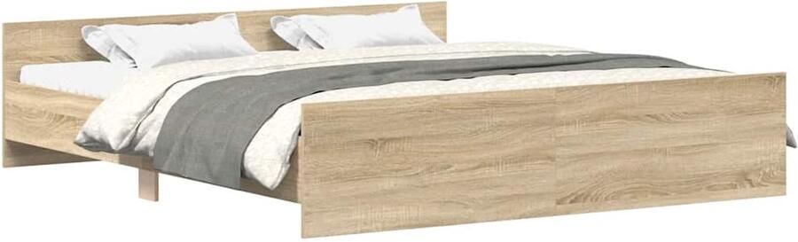 VidaXL -Bedframe-met-hoofd--en-voeteneinde-sonoma-eikenkleur-180x200-cm - Foto 2