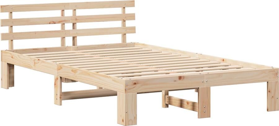 VidaXL Grenenhouten Bedframe Natuurlijk Massief grenenhout 120 x 200 cm
