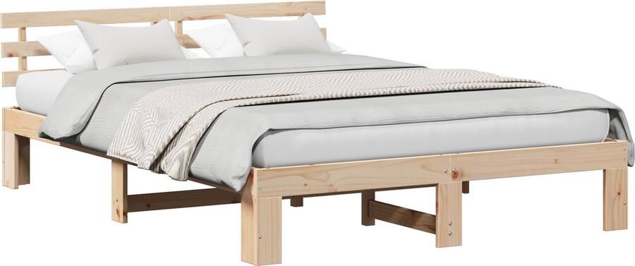 VidaXL Natuurlijke Grenenhouten Bedframe Natuurlijke Hout Massief Grenenhout
