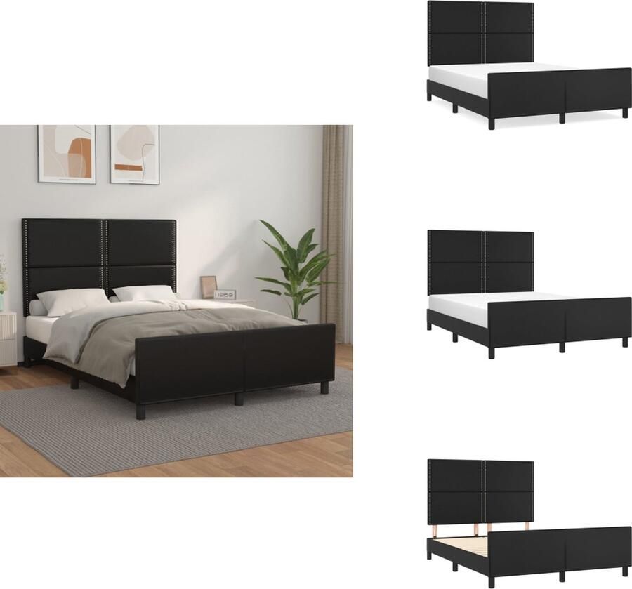 VidaXL Bedframe Kunstleer Verstelbaar hoofdeinde Multiplex lattenbodem Comfortabele ondersteuning 203 x 146 x 118 128 cm Bed