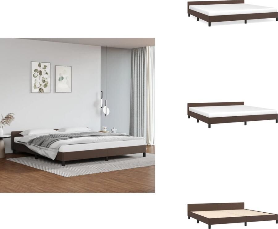 VidaXL Bedframe Met Hoofdbord Bedframes Met Hoofdborden Bedframe Bed Bedframe met hoofdeinde zonder matras 200x200 cm bruin