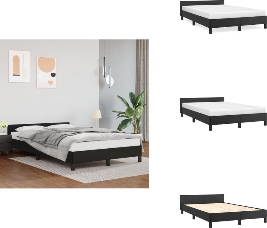 VidaXL Bedframe Met Hoofdbord Bedframes Met Hoofdborden Bedframe Bed Bedframe met hoofdeinde zonder matras 120x200 cm zwart