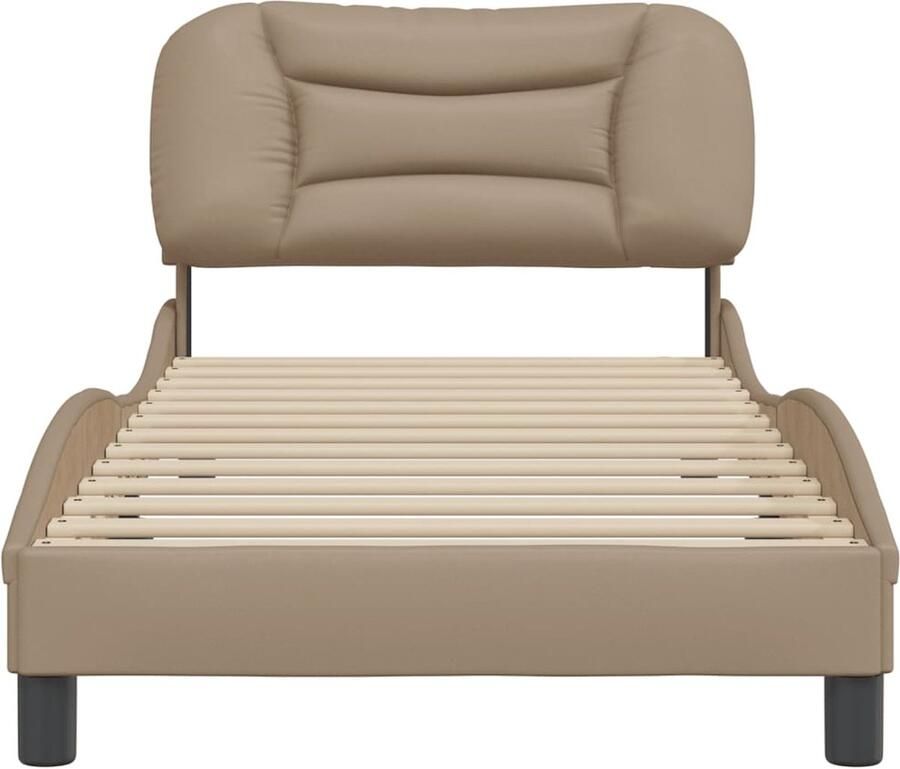 VidaXL Bedframe zonder matras Hvar kunstleer cappucinnokleurig 80x200 cm - Foto 2