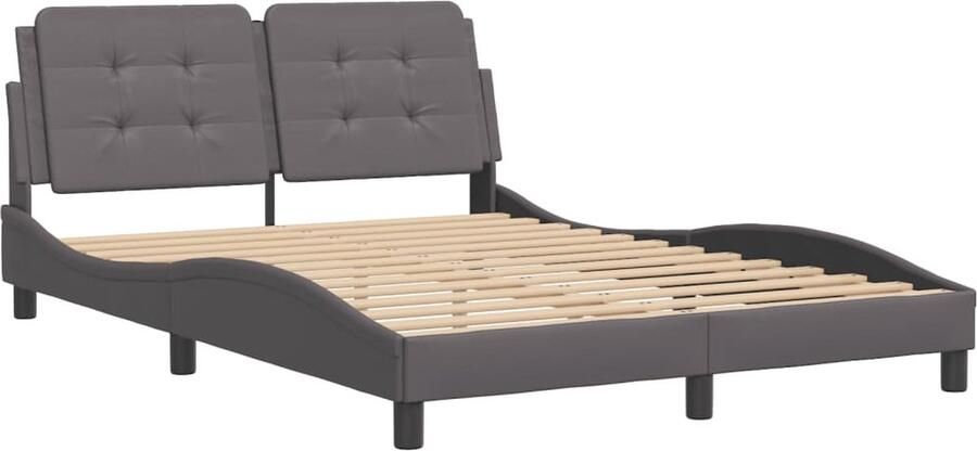 VidaXL Bedframe zonder matras Zadar kunstleer grijs 140x200 cm - Foto 2