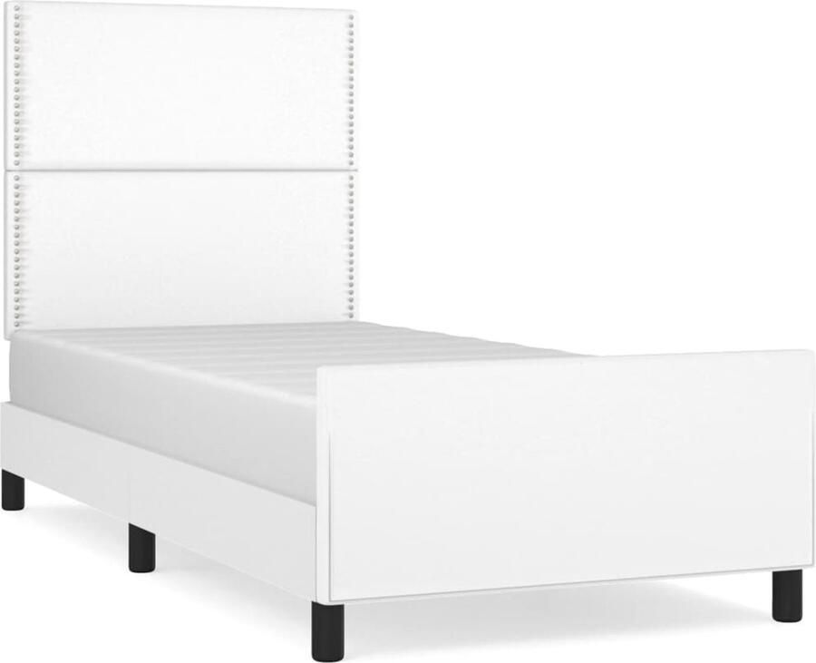 VidaXL -Bedframe-met-hoofdbord-kunstleer-wit-80x200-cm