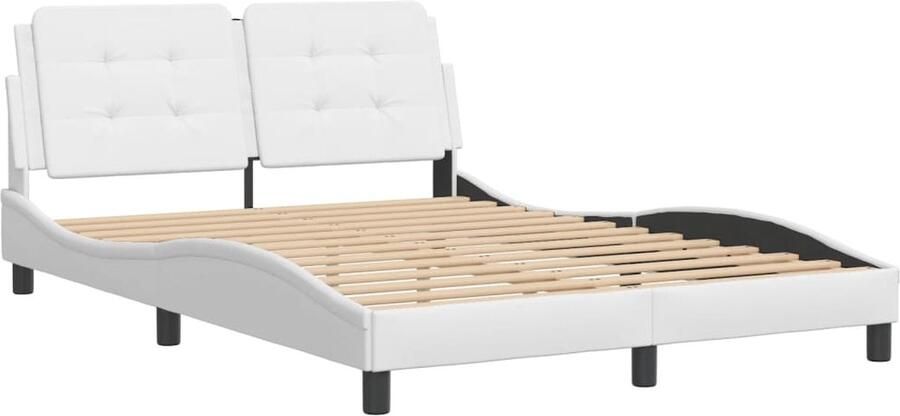 VidaXL Bedframe zonder matras Zadar kunstleer wit 140x190 cm - Foto 2