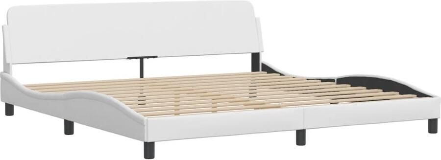 VidaXL -Bedframe-met-hoofdbord-kunstleer-wit-200x200-cm - Foto 5