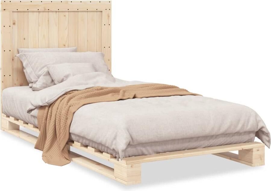 VidaXL Bedframe met hoofdbord Massief Grenenhout 100x200 cm