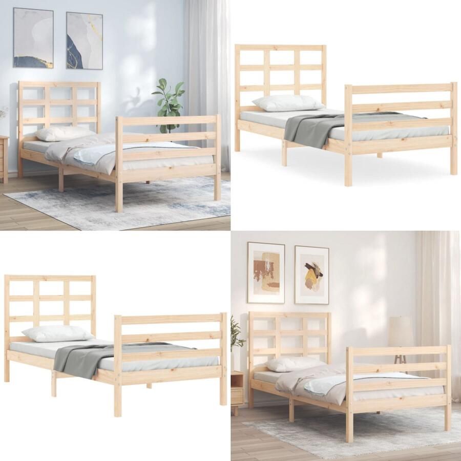 VidaXL Bedframe zonder matras massief grenenhout 100x200 cm Bedframe Bedframes Bed Eenpersoonsbed