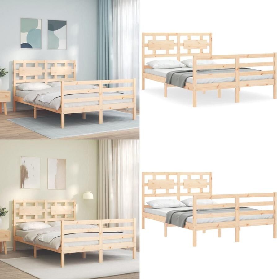 VidaXL Bedframe zonder matras massief grenenhout 120x200 cm Bedframe Bedframes Bed Tweepersoonsbed - Foto 5
