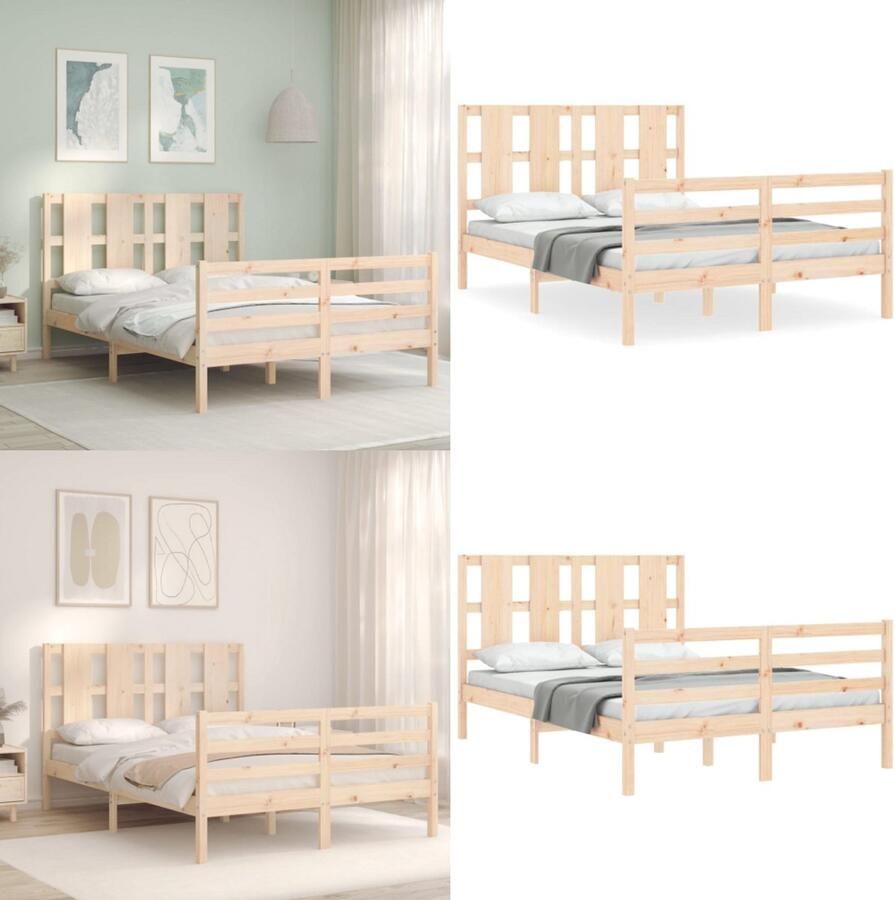VidaXL Bedframe zonder matras massief grenenhout 120x200 cm Bedframe Bedframes Bed Tweepersoonsbed - Foto 7
