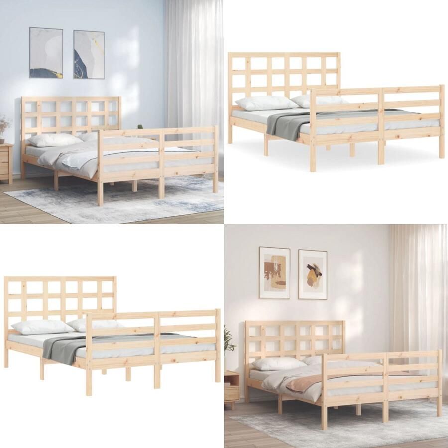 VidaXL Bedframe zonder matras massief grenenhout 120x200 cm Bedframe Bedframes Bed Tweepersoonsbed - Foto 4