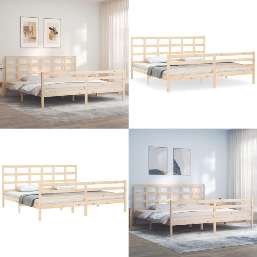 VidaXL Bedframe zonder matras massief grenenhout 200x200 cm Bedframe Bedframes Bed Tweepersoonsbed