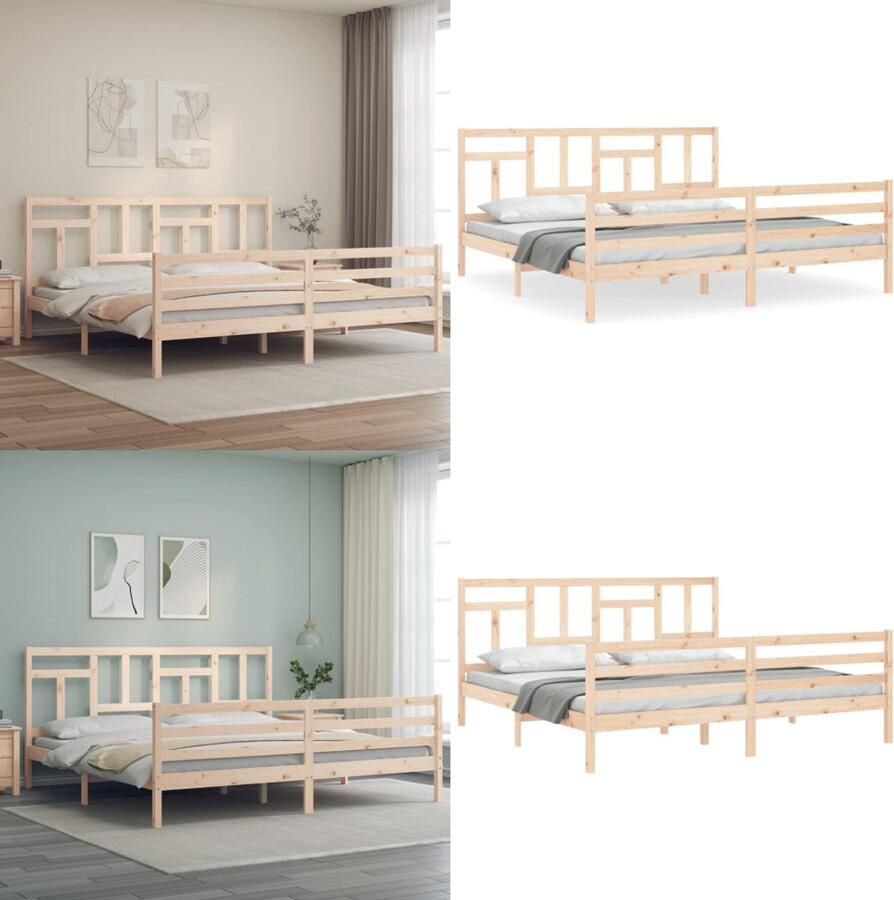 VidaXL Bedframe zonder matras massief grenenhout 200x200 cm Bedframe Bedframes Bed Tweepersoonsbed - Foto 8