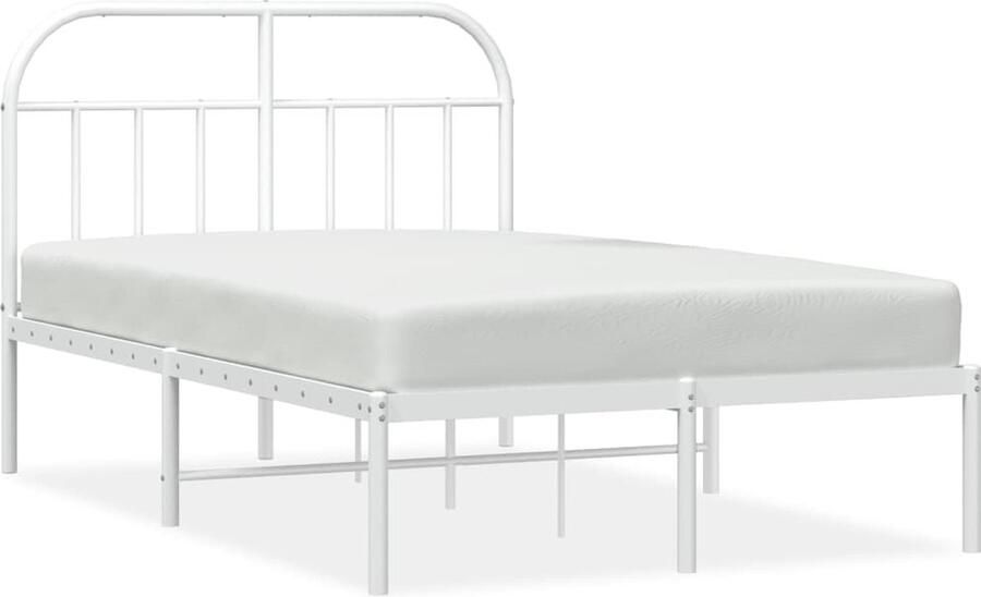 VidaXL Bedframe met hoofdbord staal wit 196x126x90 5 cm - Foto 5