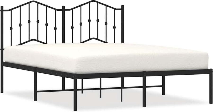 VidaXL -Bedframe-met-hoofdbord-metaal-zwart-135x190-cm - Foto 11