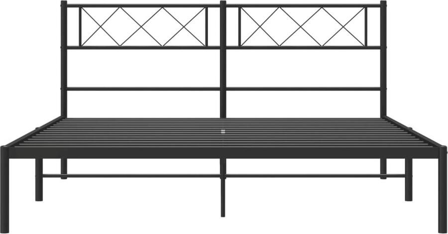 VidaXL -Bedframe-met-hoofdbord-metaal-zwart-160x200-cm - Foto 4