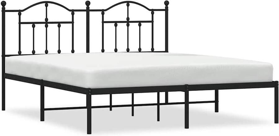 VidaXL -Bedframe-met-hoofdbord-metaal-zwart-160x200-cm - Foto 3