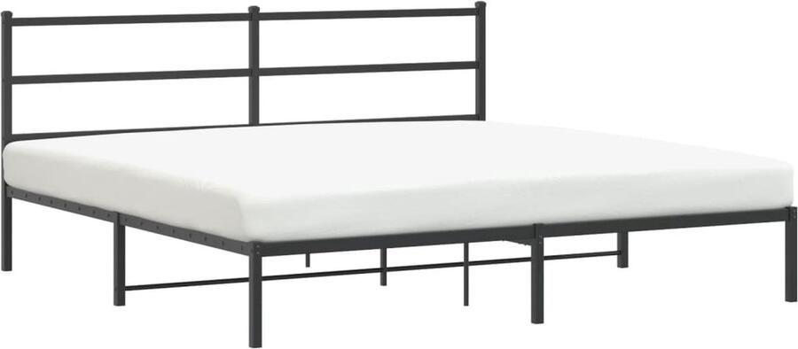 VidaXL -Bedframe-met-hoofdbord-metaal-zwart-200x200-cm - Foto 2