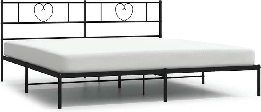 VidaXL -Bedframe-met-hoofd--en-voeteneinde-metaal-zwart-183x213-cm - Foto 4