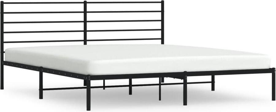 VidaXL -Bedframe-met-hoofdbord-metaal-zwart-200x200-cm - Foto 8