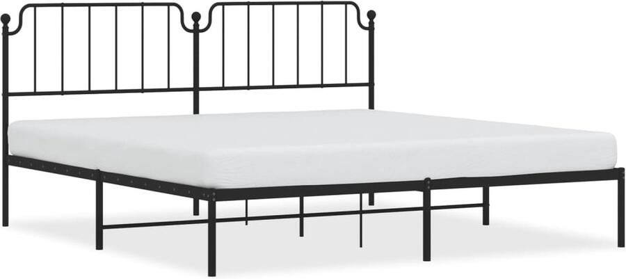 VidaXL -Bedframe-met-hoofdbord-metaal-zwart-200x200-cm - Foto 3