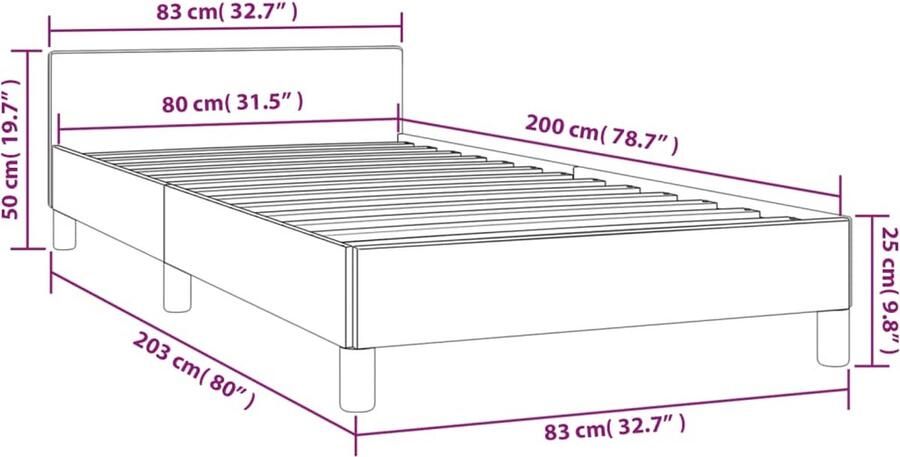 VidaXL Bedframe met hoofdeinde zonder matras 80x200 cm stof groen - Foto 2