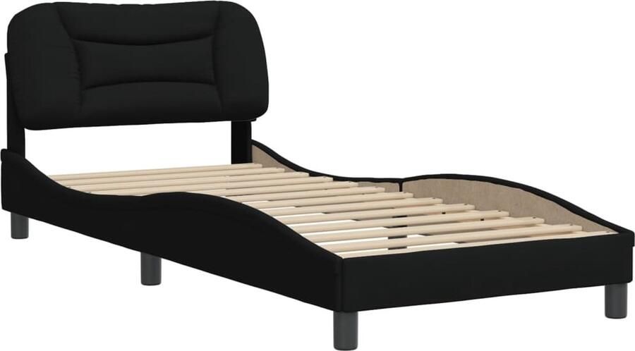 VidaXL Bedframe zonder matras Hvar 80x200 cm stof zwart - Foto 3