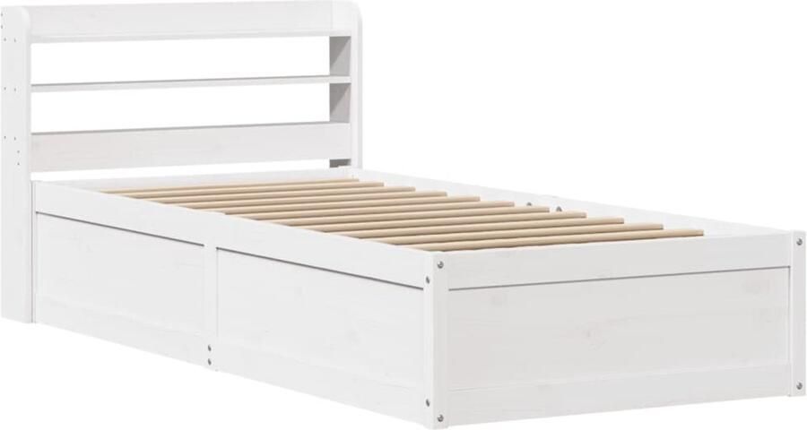 VidaXL Bedframe met Hoofdbord Wit 90x190 cm