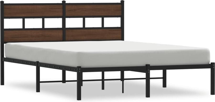 VidaXL Bedframe zonder matras bewerkt hout bruin eikenkleur 150x200 cm - Foto 8