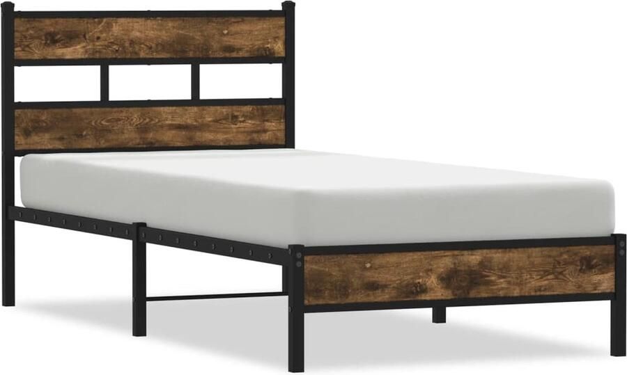 VidaXL -Bedframe-met-hoofdbord-bewerkt-hout-sonoma-eiken-75x190-cm - Foto 4