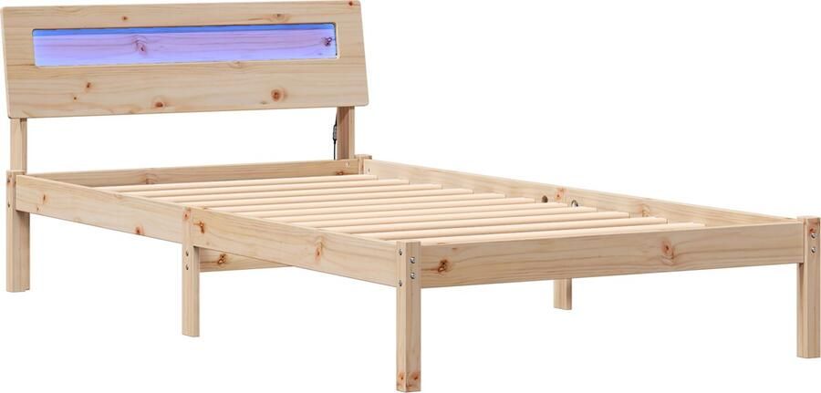 VidaXL Bedframe met hoofdeinde Bruin 80 x 200 cm Massief grenenhout