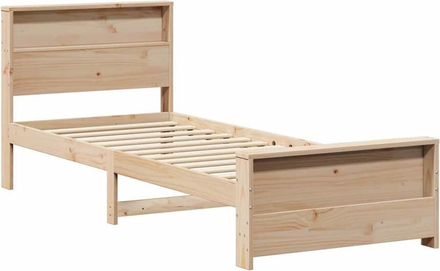 VidaXL Bedframe met hoofdeinde Bruin 80 x 200 cm Massief grenenhout