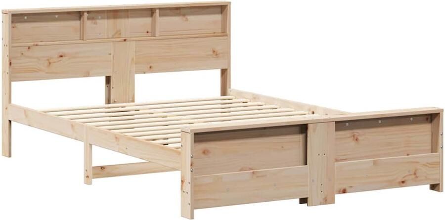 VidaXL Bedframe met hoofdeinde Bruin 150 x 200 cm Massief grenenhout