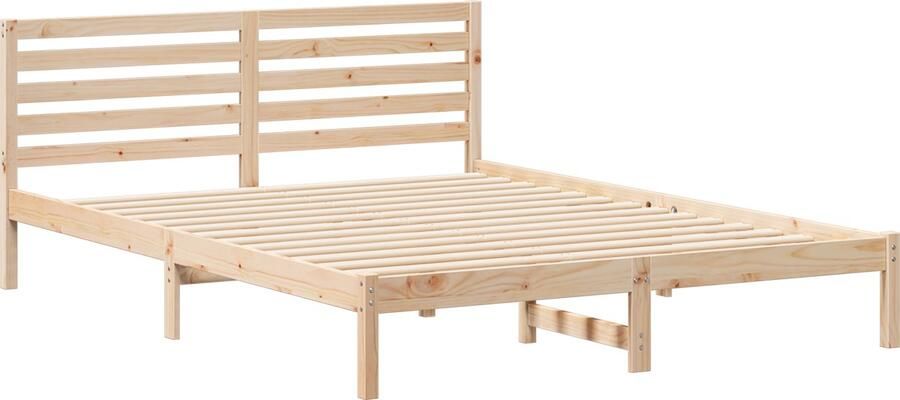 VidaXL Bedframe met hoofdeinde Bruin 160 x 210 cm Massief grenenhout