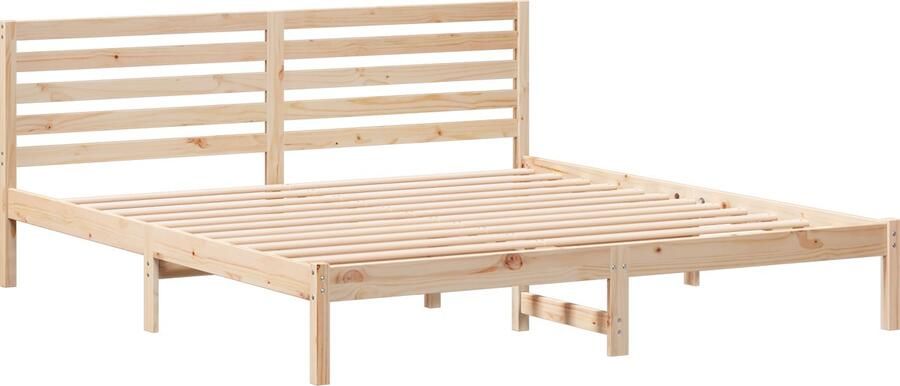 VidaXL Bedframe met hoofdeinde Bruin 200 x 200 cm Massief grenenhout