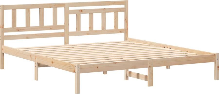 VidaXL Bedframe met hoofdeinde Bruin 200 x 200 cm Massief grenenhout
